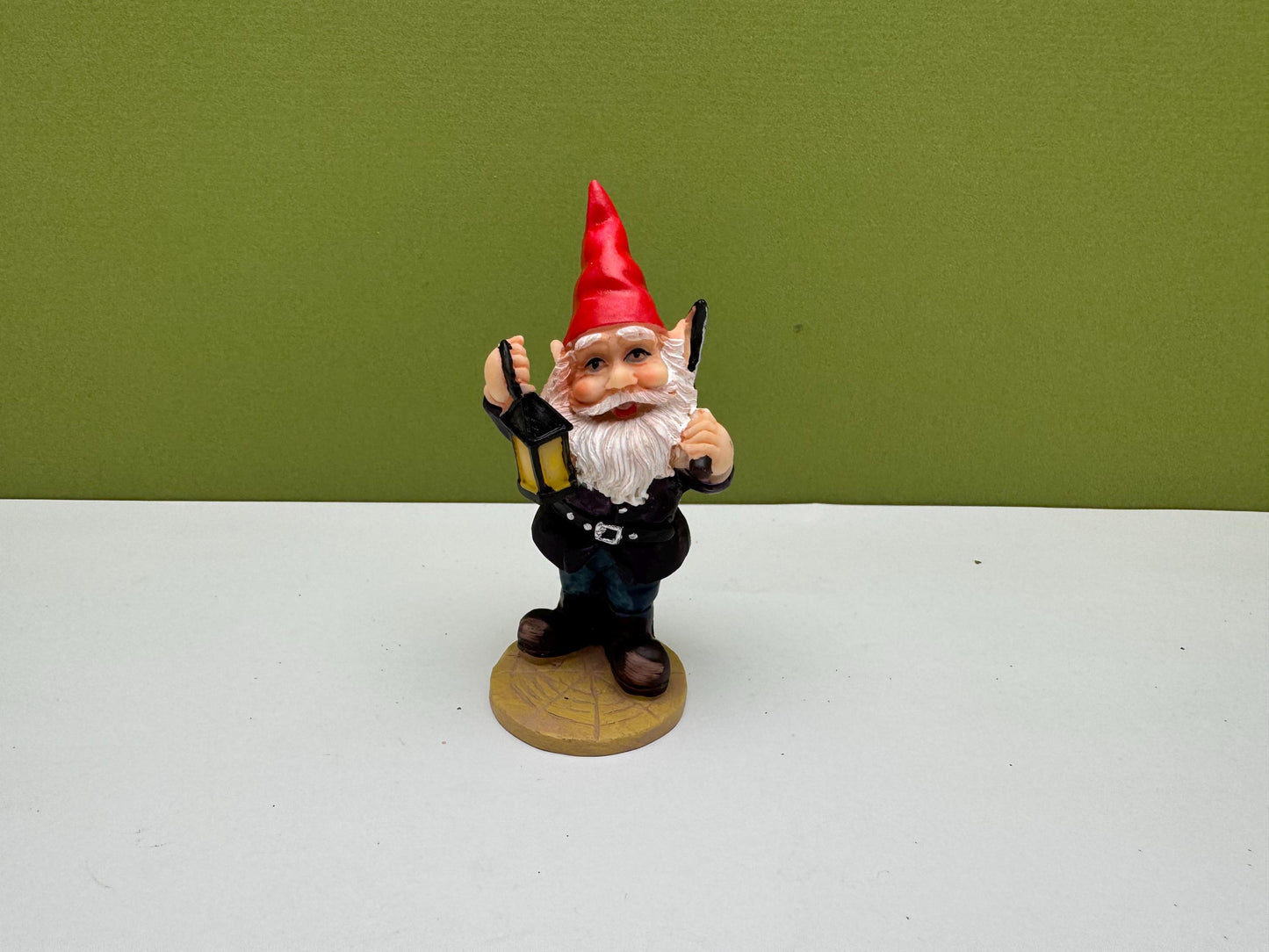 Gnome Holding Lantern and Pickaxe