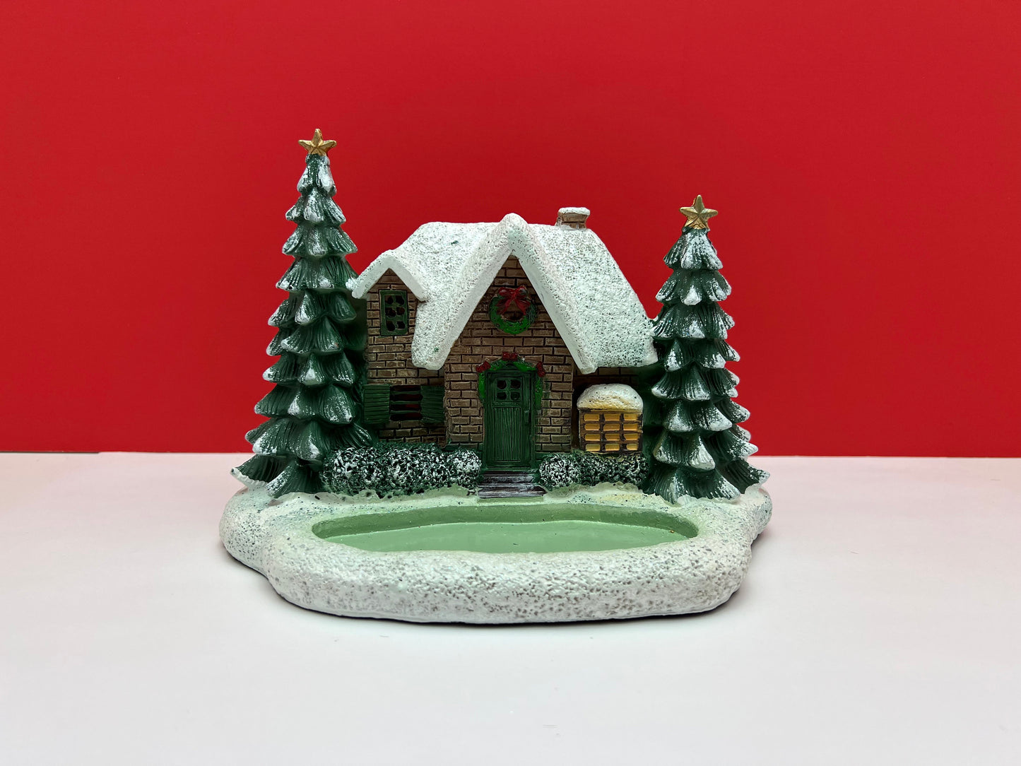 Christmas Resin LED House with Pond