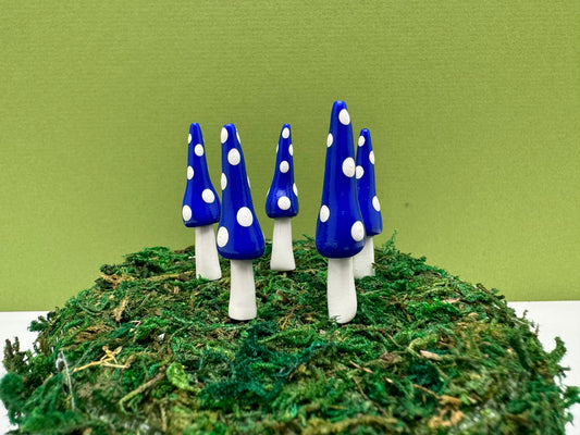 Gnome Mushroom Picks - Dark Blue