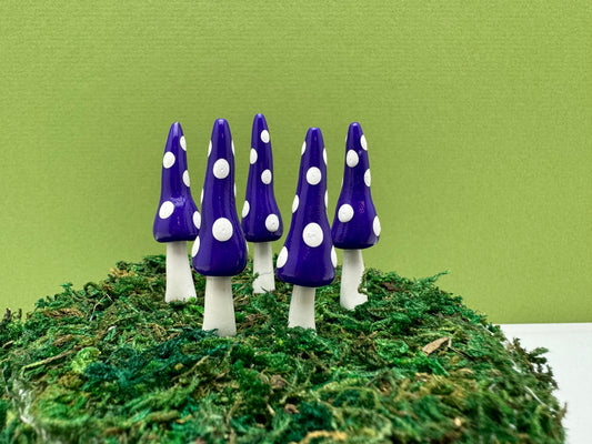Gnome Mushroom Picks - Dark Purple