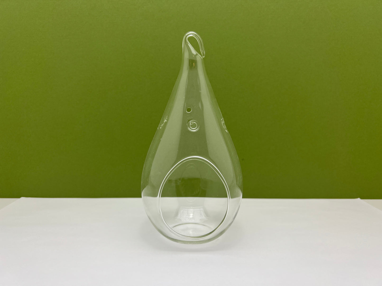 6 inch Glass Teardrop with Rope Hanging Terrarium Planter