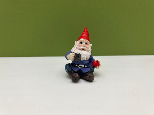 Gnome Figurine Holding Apple