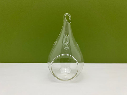 7.5 inch Glass Teardrop with Rope Hanging Terrarium Planter