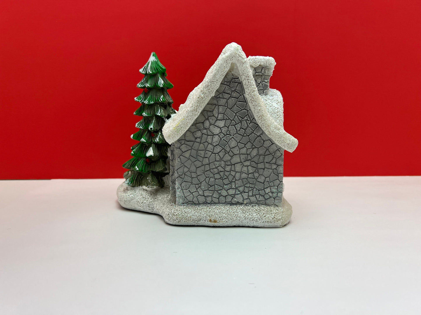 Christmas Resin LED House with Christmas Tree