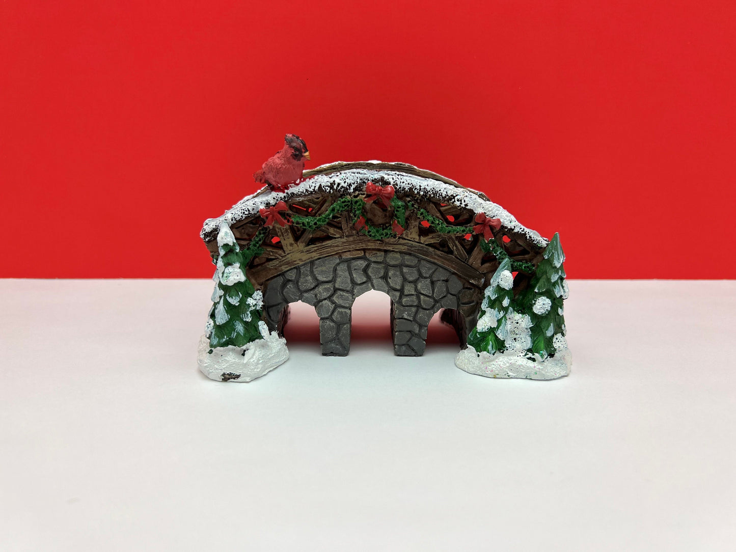 Christmas Resin Bridge with Wreath