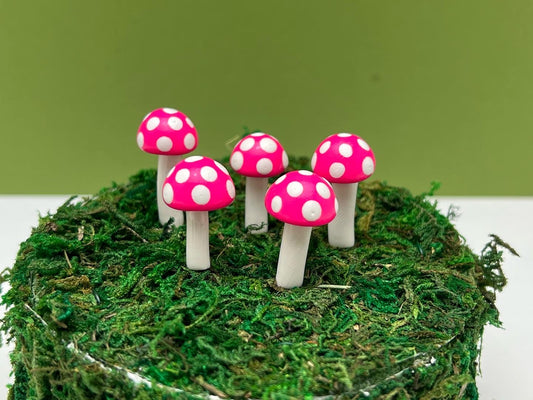Ball Mushroom Picks - Hot Pink