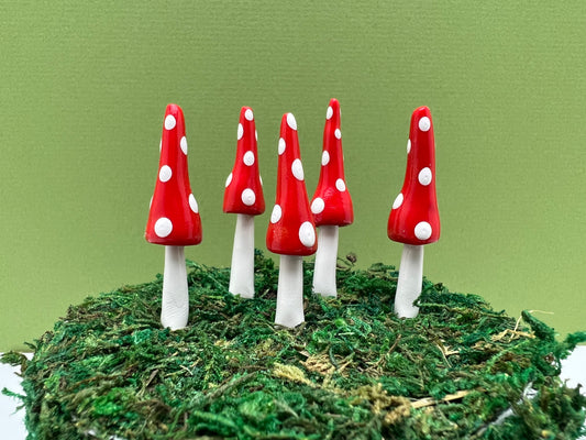Gnome Mushroom Picks - Red