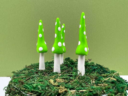 Gnome Mushroom Picks - Bright Green