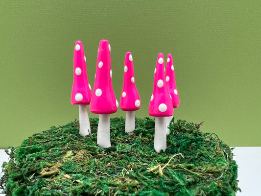 Gnome Mushroom Picks - Hot Pink